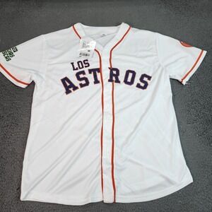 Houston Astros Jersey Mens XL White Los Astros MLB Baseball Minute Maid Promo